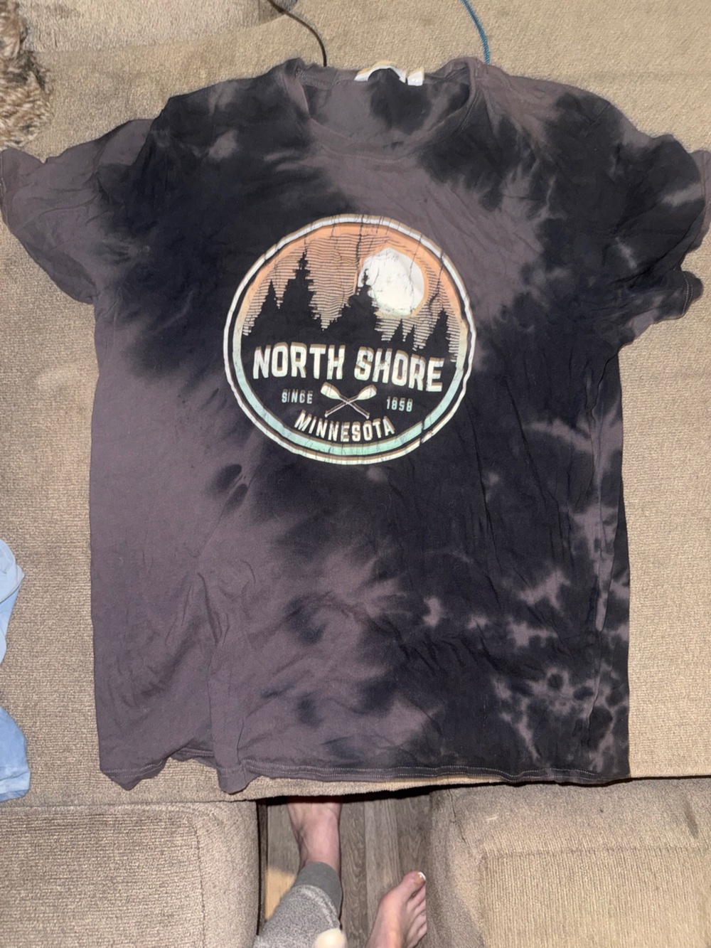 North Shore Minnesota Black Tie-Dye Short Sleeve Tee
